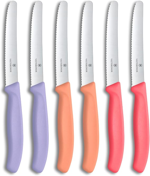 Victorinox Swiss Classic 6-Piece Breakfast Knife Set, 11 cm, Red
