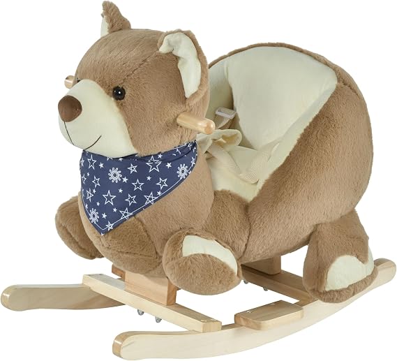 Qaba Baby Rocking Horse, Lullaby, Animal Rocker for Toddlers, 18-36 Months