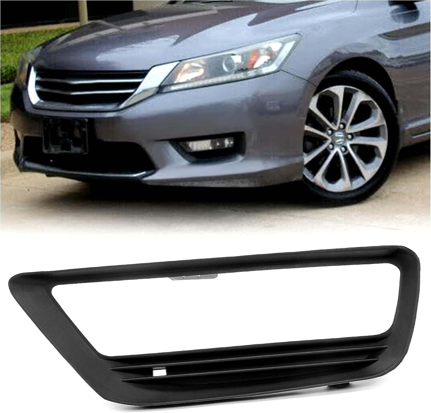 ECOTRIC Fog Light Trims Compatible with 2013-2015 Honda Accord Sedan Driving Lamp Bezel - HO1038111 71112T2AA10 Driver Left