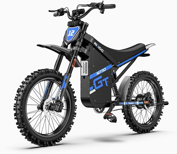 RIXOC GT19 Electric Dirt Bike Motorcycle for Adults, 3000W 52V 62Miles.