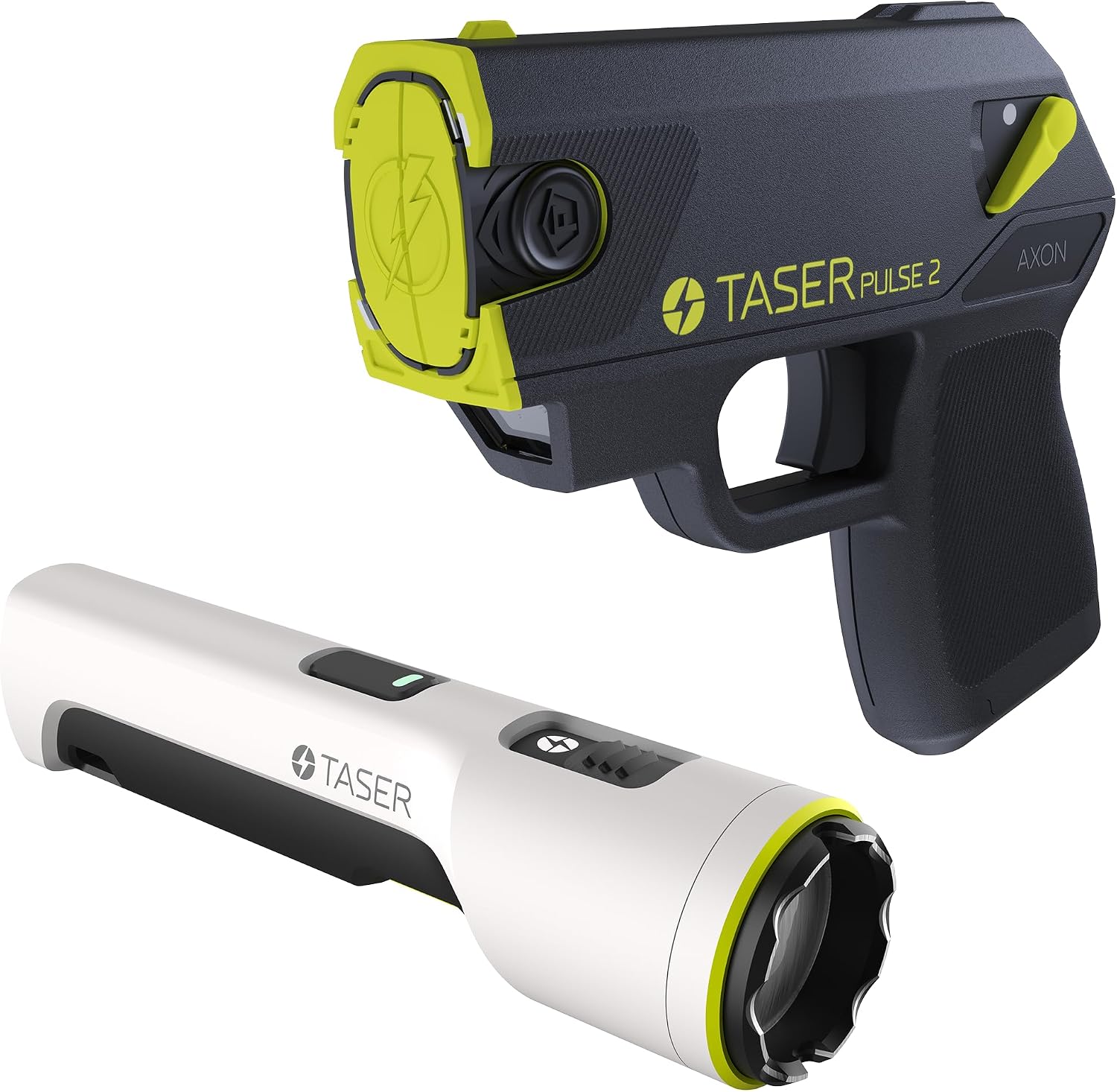 TASER Pulse 2  StrikeLight 2 Self-Defense Bundle – Includes Pulse 2 Device, StrikeLight 2 Device, 2 Cartridges, Practice Target & Carry Case