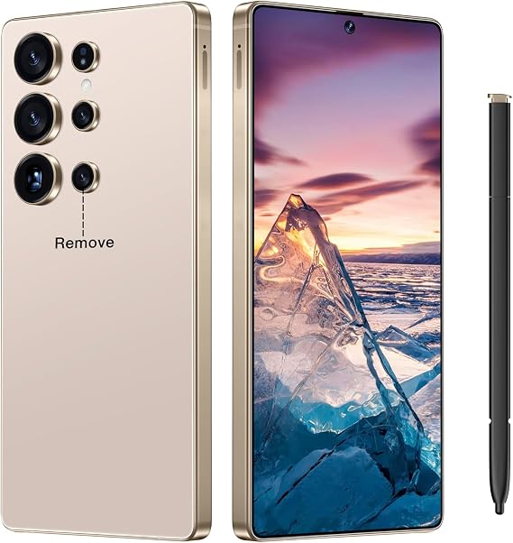 I25Ultra Unlocked Smartphone,16+512GB Unlocked Phone,6.9" HD+ Display,Built in Pen,Snapdragon 8 Gen3 7000mAh Dual Speakers 5G/Face ID/Fingerprint Lock/Dual SIM/GPS (Desert Titanium)