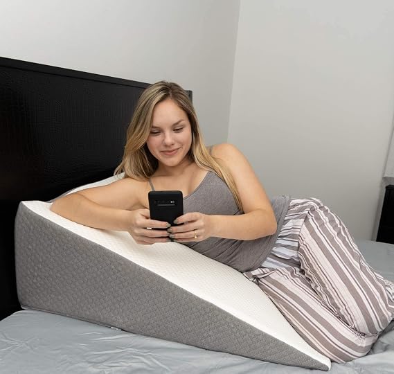 Klbs Extra Wide Bed Wedge Pillow with Memory Foam Top | Stylish Jacquard Cover | Extra Large Wedge Pillow for Sleeping and Acid Reflux, GERD Pillow, 12" Height (31 x 33 x 12) | With Extra Pillow Case
