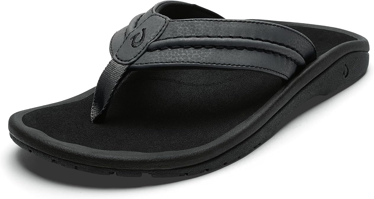 OluKai Hokua Men's Beach Sandals, Quick-Dry Flip-Flop Slides | Water Resistant & Wet Grip Rubber Soles, Compression Molded Footbed & Soft Comfort Fit