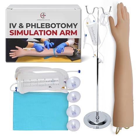 The Apprentice Doctor Phlebotomy Practice Kit Training Arm for Venipuncture & IV Simulation Perfect for Medical Students, Nursing Training & Phlebotomy Skill Development