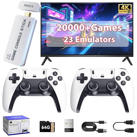 Wireless Retro Gaming Console Stick Built-in 20,000+ Games and 23 Emulators