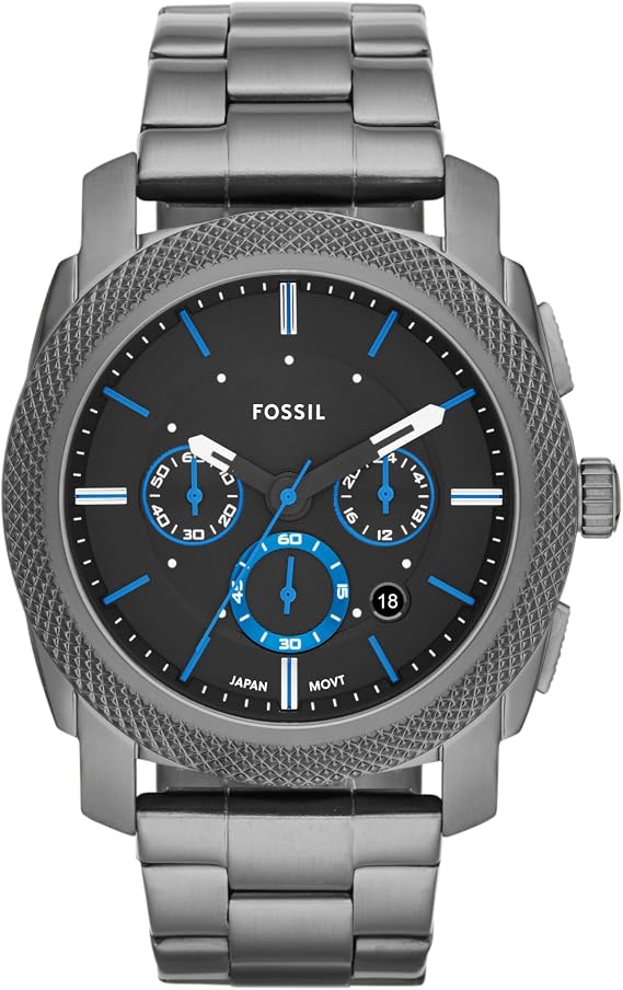 Fossil Men's Watch, Machine Stainless Steel Chronograph Watch for Men