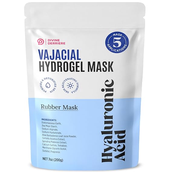 Divine Derriere Hydrogel Vajacial Mask - Premium Modeling Rubber Mask with Hyaluronic Acid, Deeply Purifying & Super Hydrating Hydro-jelly Sheet Masks, Complete Peel-Off Powder Kit