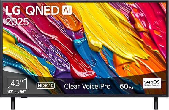 LG 43QNED82A6B TV 43 Inch 4K QNED AI α7 Gen8 4K AI processor webOS 25 60Hz model year 2025