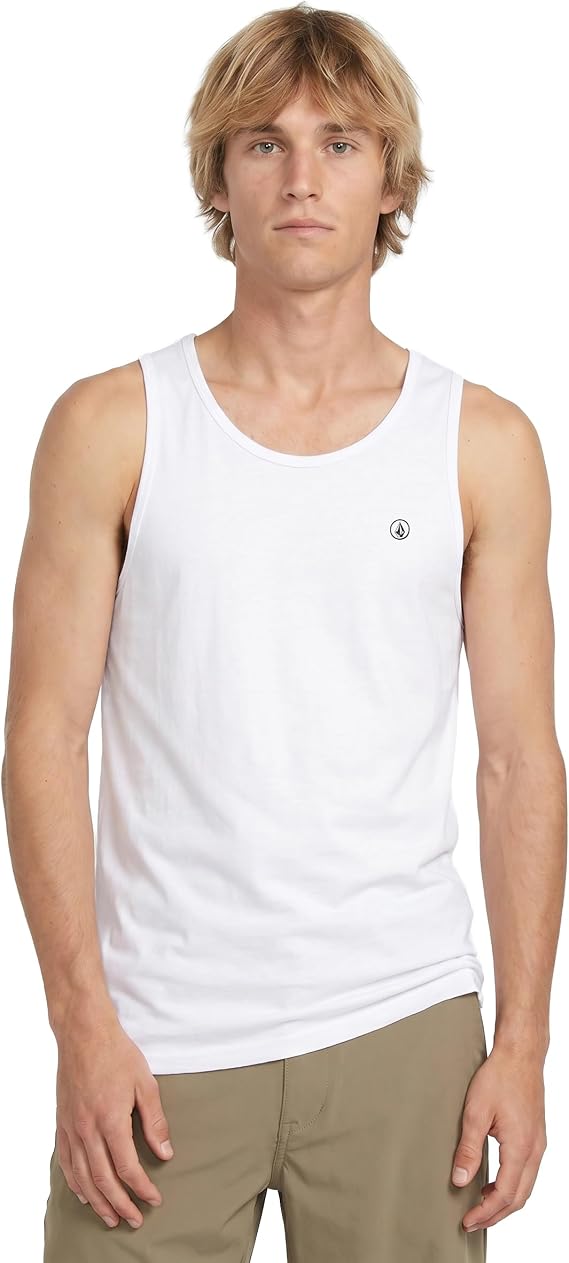 Volcom Men's Solid Heather Tank, White-New, Large