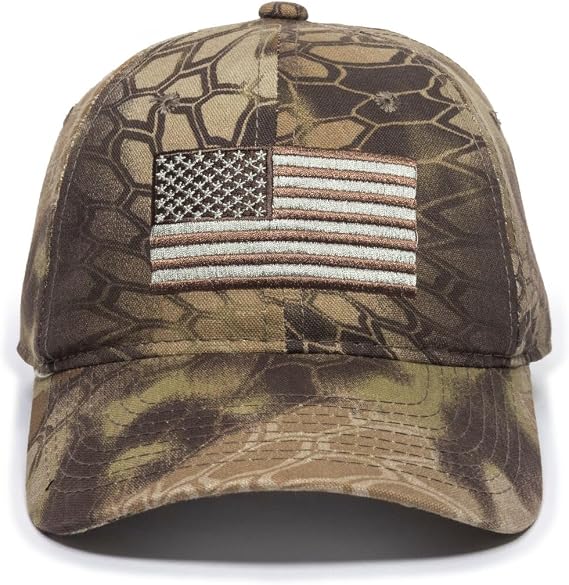 Kryptek Camouflage American Flag Patch Trucker Hat