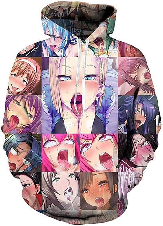 Cosplay Life Ahegao 3D Print Design Crew Neck T-Shirt Pullover Hoodie and Sweatshirt