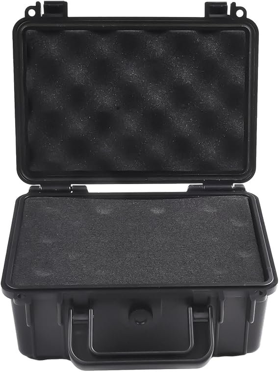 Explosionproof Box Tool Storage Case with Crushproof Customize Sponge, Portable Plastic Tool Box with Foam, Hard Protective Micro-Case for Tools(275 * 225 * 95mm)
