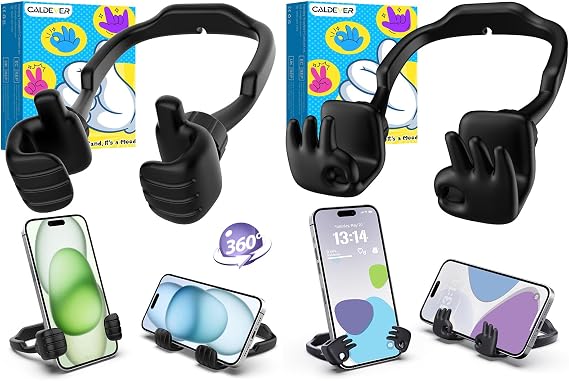 CALDEVER Cell Phone Stand OK Hand Black & Thumbs Up Phone Stand Black