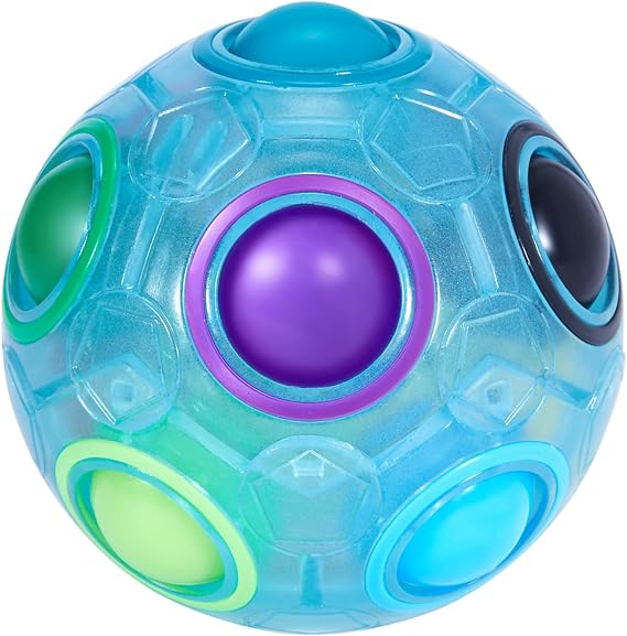 ROXENDA Magic Ball Rainbow Ball, Skill Game Puzzle Ball - Brain Teaser & Stress Ball for Children and Adults (Ocean)