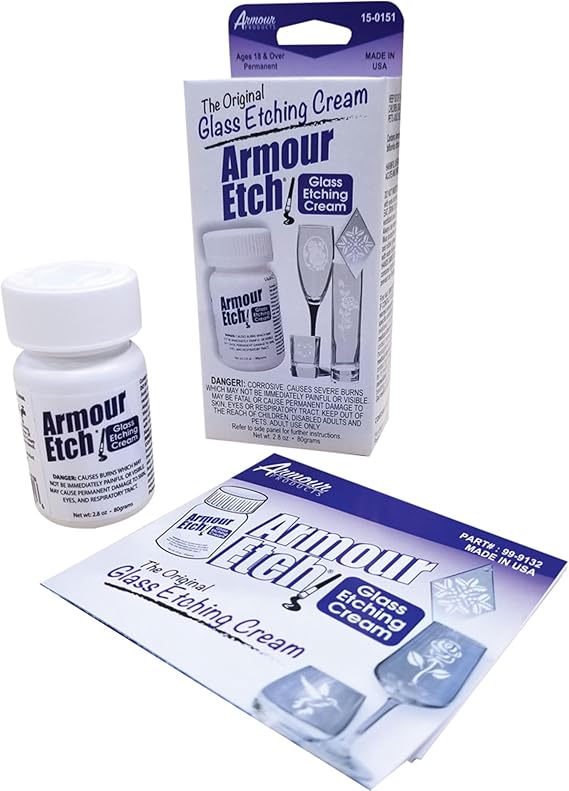 Armour Glass Etching Cream Carded,2.8-Ounce