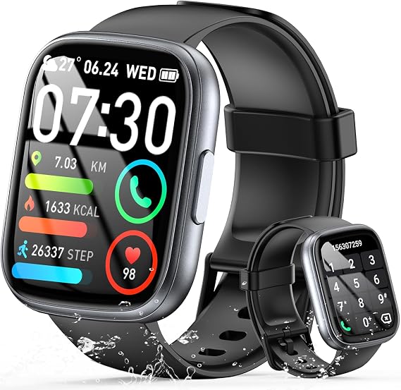 2025 Smart Watch for Men Women, 1.95" HD Touchscreen Fitness Tracker with Bluetooth Calling, Fitness Watch with 110+ Sports Modes/Heart Rate/Sleep Monitor, IP68 Waterproof Smartwatch for Android iOS