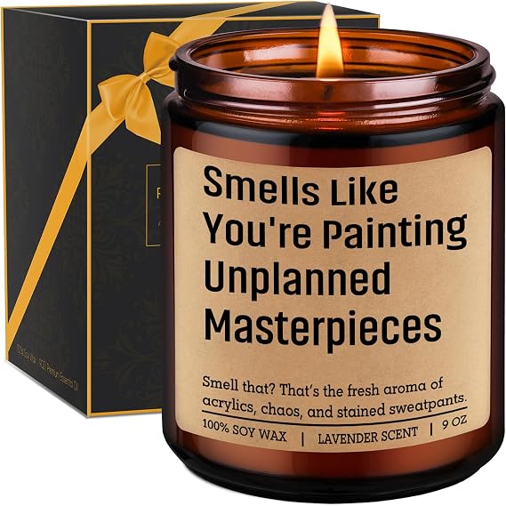 GSPY Scented Candle, Gifts for Artists, Painters - Cool Birthday, Mothers Day, Appreciation Gifts for Artist, Art Teacher, Painting Lovers - Funny Art Studio Decor, Artistic Ideas for Artsy Women, Men