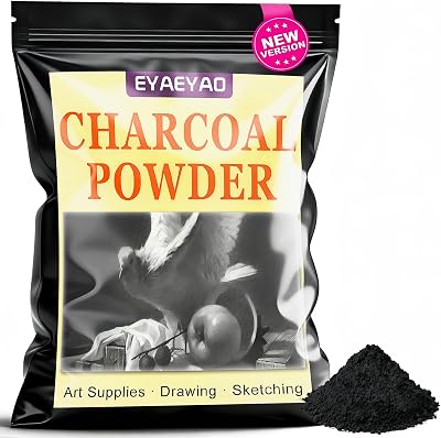 Premium Charcoal Powder for Drawing and Art, Drawing Charcoal for Sketching, Shading, Blending with Beginners & Pro Artists - 4 Ounces