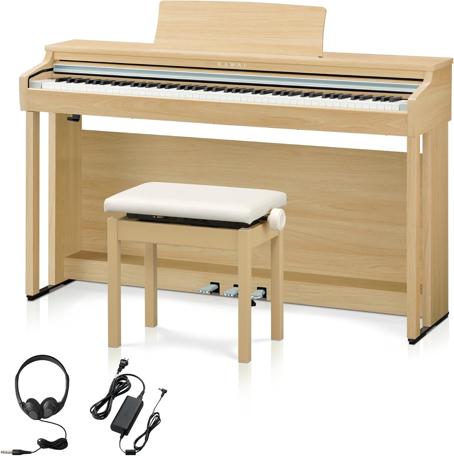 Kawaii CX302LO Lomiy Electronic Piano, Perfect for Your First One, 88 Keys, Grand Emotional Action Standard, Ivory White Key, Light Oak Tone