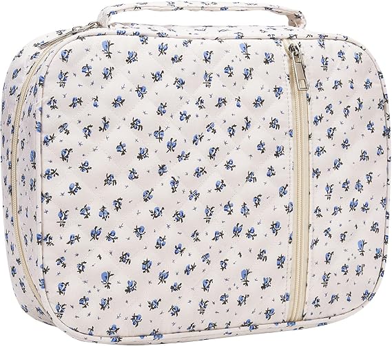 Bible Cover Case for Women, Quilted Cotton Bible Study Book Carrying Case, Gift for Christians Top Handle & Zippered