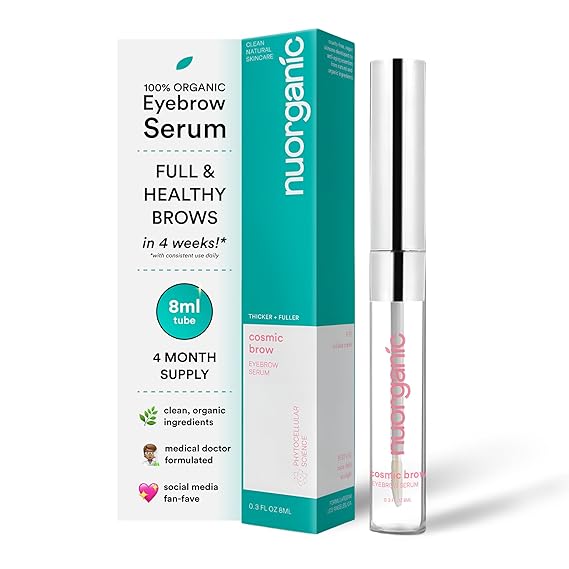 Eyebrow Growth Serum, Brow Serum for Thicker, Fuller-Looking Brows | Swiss Apple Stem Cells, Vegan, Cruelty-Free, XL 8ml Bottle, 4-Month Supply