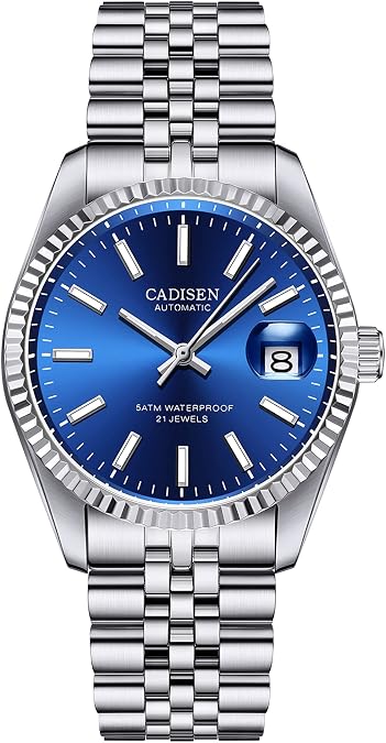 CADISEN 38MM Men's Automatic Mechanical Watch Luxury AR Sapphire Glass Water Resistant Stainless Steel MIYOTA 8215 Reloj Hombre