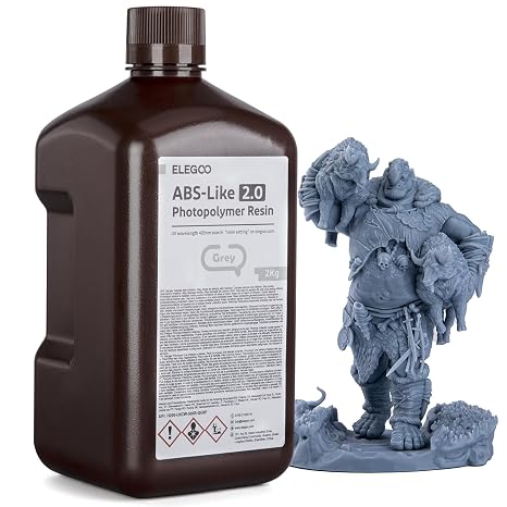 ELEGOO Upgraded ABS-Like 3D Rapid Resin LCD UV-Curing Resin 405nm Standard Photopolymer Resin for LCD/MSLA/DLP 3D Printing