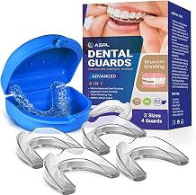 ASRL Mouth Guard for Clenching Teeth at Night, Night Guards for Teeth Grinding 4 Pack, 2 Sizes