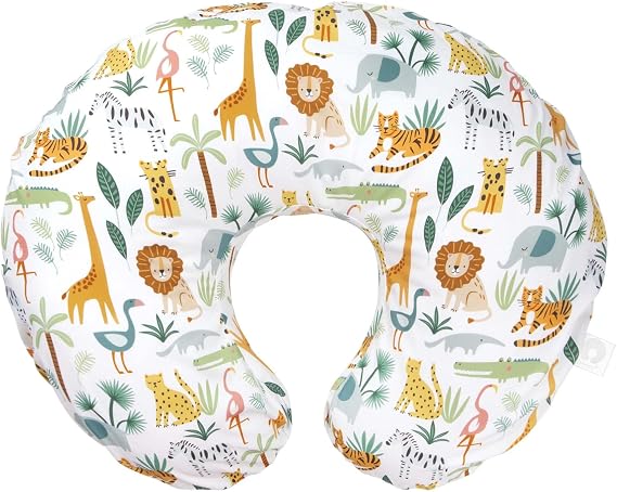 Boppy Nursing Pillow Cover, Colorful Wildlife, Cotton Blend, Fits The Original Support for Breastfeeding, Bottle Feeding, and Bonding, Cover Only, Sold Separately
