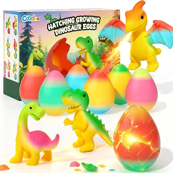 Dinosaur Hatching Surprise Eggs - 6 Pack Dinosaur Toys for Kids 3-5 5-7 6-8