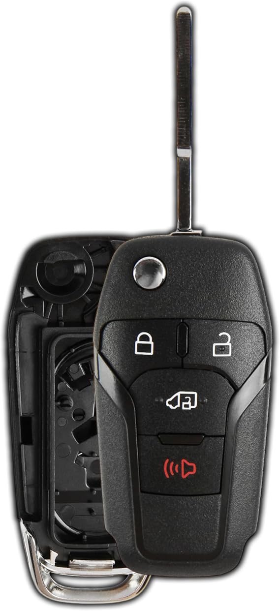 KeylessOption Key Fob Cover Case Replacement for 2019 2020 Ford Transit Connect Remote Shell, 4-Button N5F-A08TAA, No Programming Required