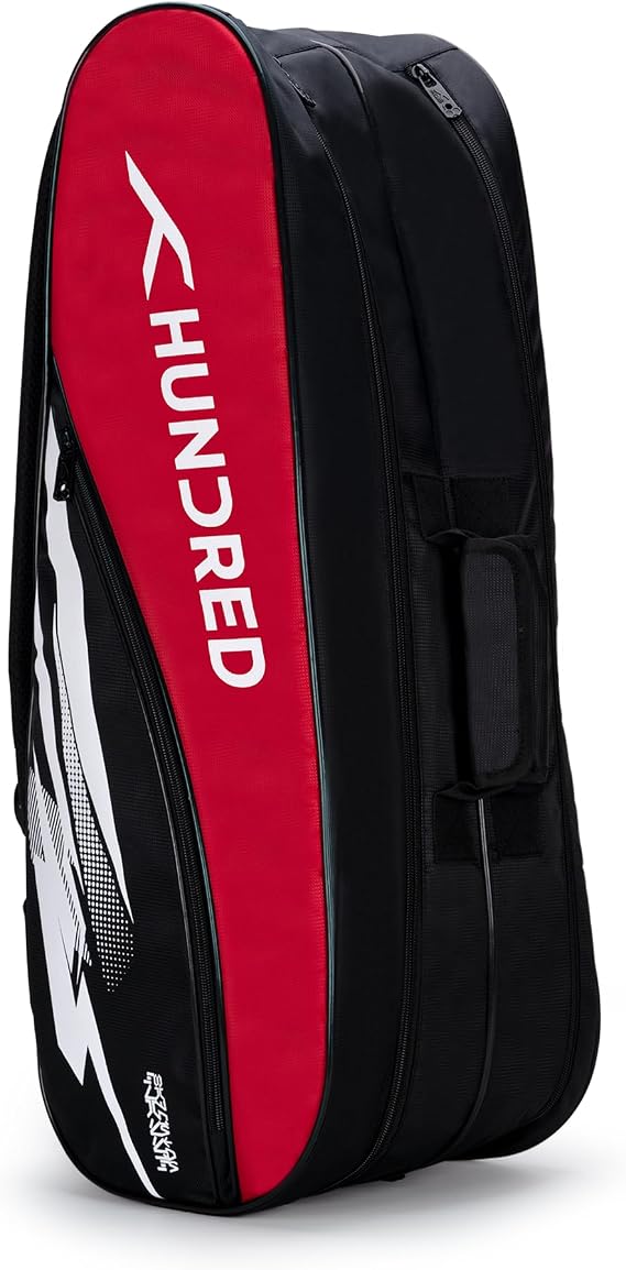 Hundred Cosmogear Badminton Kit-bag | Double Zipper | Bag with Front Zipper Pocket | Material: Polyester | Padded Back Straps | Easy-Carry Handle