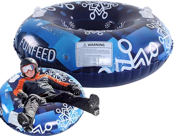 Snow Sledge for Adults, Snow Tubes for Kids | Outdoor Snow Toys with 2 Handles, Inflatable Sledge,Tear-Resistant Toboggan Tube Winter Toys for Kids, Adults