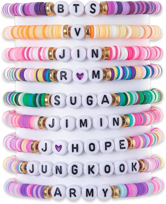 9 PCS Bts Merch Bracelet, Multicolor Friendship Bracelets Set, Concert Accessories Cosplay Merchandise for Fans