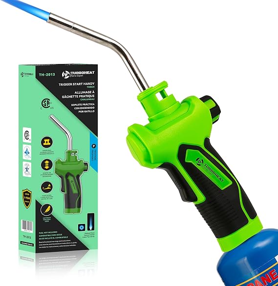 Trigger Ignition Torch Head Kit with Rubber Grip, Propane/MAPP