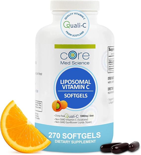 Core Med Science Liposomal Vitamin C 1000mg, 270 Softgels - Non-GMO