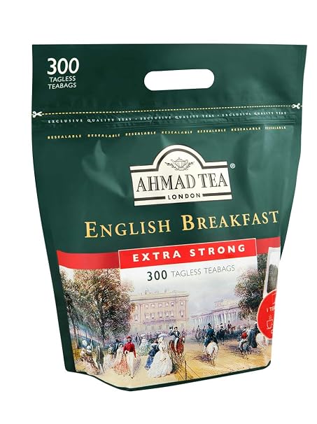 Ahmad Tea - English Breakfast - Black Breakfast Tea - Assam & Ceylon Tea - English Tea Bags without Ribbon with 2g Tea per Serving - Bulk Pack of 300 Tea Bags