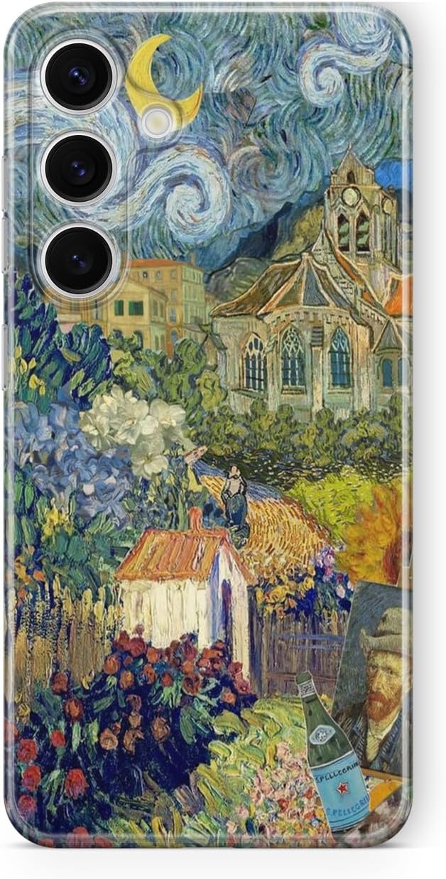 Multitronic Samsung Galaxy S24 Fe Compatible Van Gogh Collage Design Printed Transparent Case
