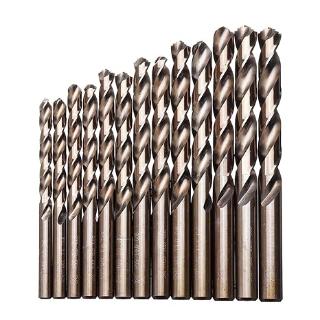 M42 HSS-Co Twist Drill Bit Set 3 Edge Head 8% High Cobalt Drill Bit Hardness 68-70 HRC for Stainless Steel Wood Metal Drilling bit(25pcs)