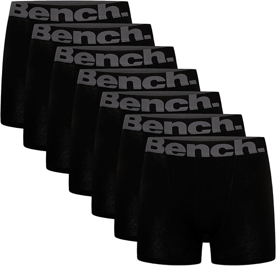 Bench Men's Suttonia Boxer Shorts Multipack, 7 Pack, Black