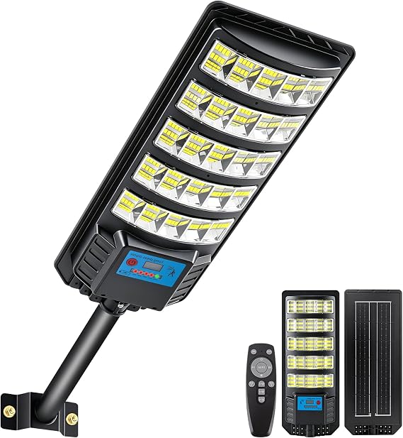 Street Solar Lights Outdoor - Heavy Duty 6500k LED Parking Lot Lights Commercial with Motion Sensor,4500mAh Dusk to Dawn Flood Light Waterproof IP66 for Yard, Garden, Parking Lot Security Lighting
