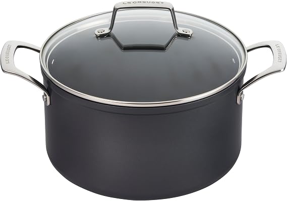 Le Creuset Essential Non-stick Ceramic Stockpot with Glass Lid, 6.3 qt.