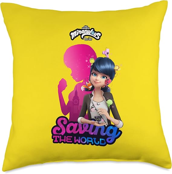 Miraculous Ladybug London Chronobug Saving The world Throw Pillow