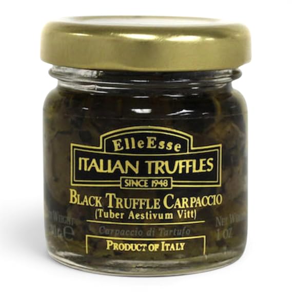 Elle Esse Black Truffle Carpaccio - 3 oz | Imported Italian Truffles in Extra Virgin Olive Oil