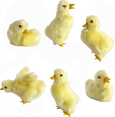 6 Realistic Duck Figurines, Lifelike Plush Duckling, Spring Duckies Farm Animal Ornaments, Easter Decoration, Collectible Gift, Photo Props Easter Basket Toy