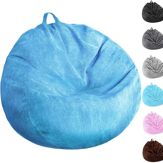 Stuffed Animal Storage Bean Bag Chair Cover (No Filler) Washable