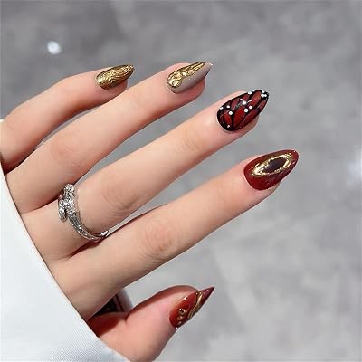 Almond Nails Tips Fake Glues On Stick On Press On Artificial False For Womens And Girls Acrylic Glues On Nail For Women Clear