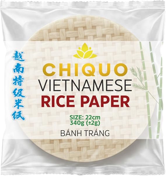 Chiquo Vietnamese Rice Paper 22cm 340g | Authentic Vietnamese Wrappers | Ideal for Spring Rolls, Summer Rolls, Asian Dishes | Easy to Use