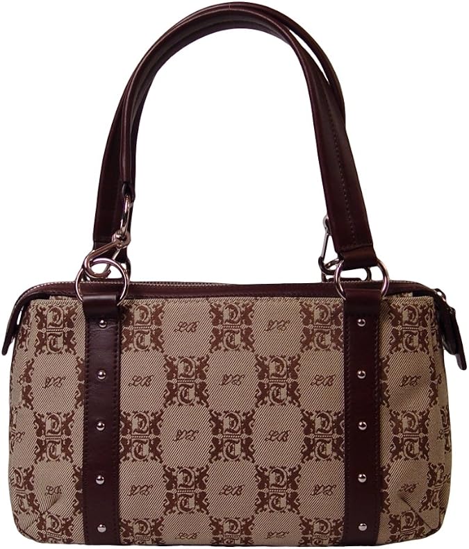 Tuscany Logo Hobo Bag with Leather Trim (Brown)